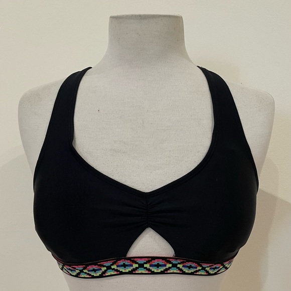 Xhilaration Black Sports Bra with Racerback and Keyhole - Picture 1 of 6